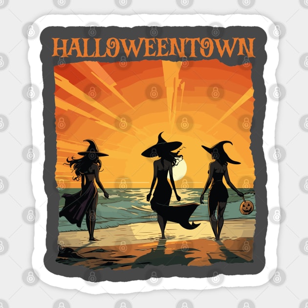 Halloween - Halloweentown Witch Beach Sticker by Lightmind Design